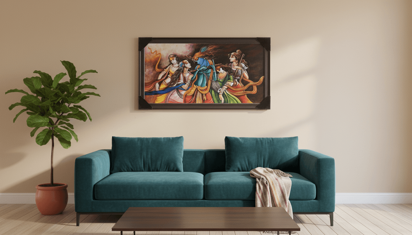 Krishna and Gopis Painting