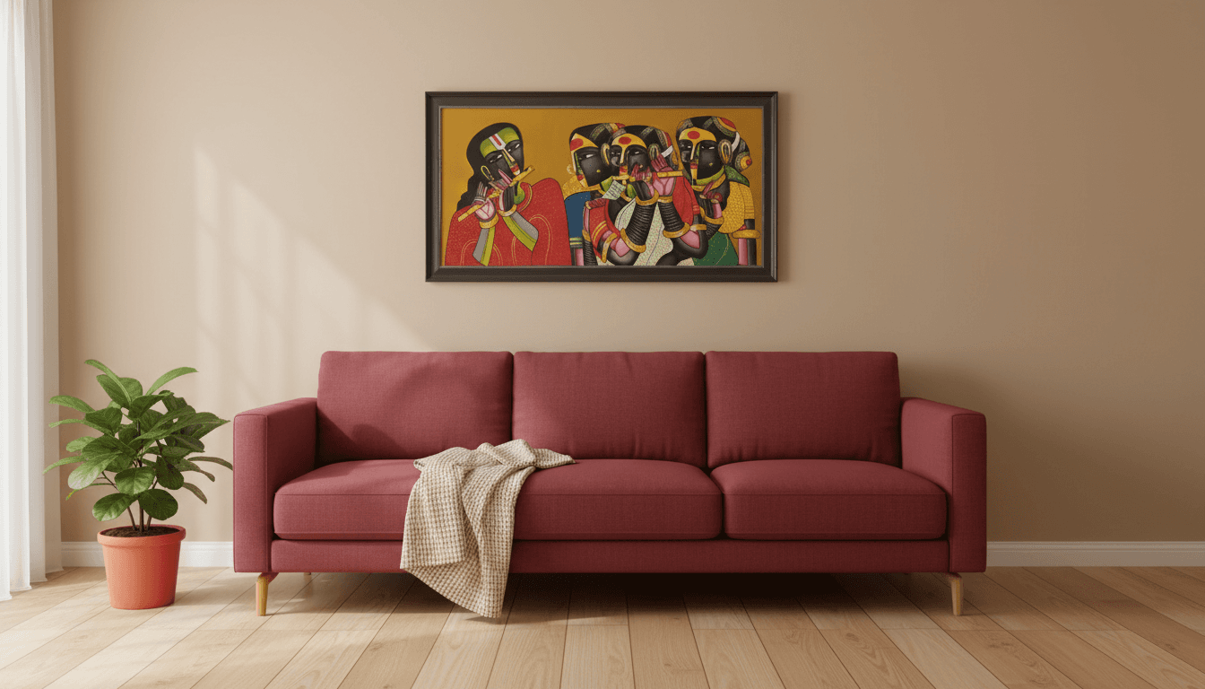 Indian Flute Players Canvas