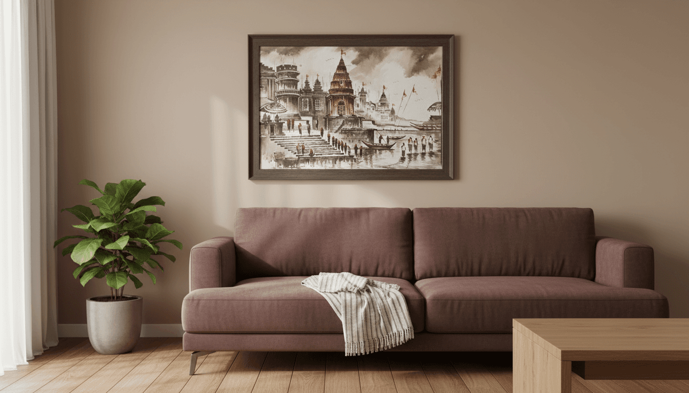 Indian Temple Scene Painting