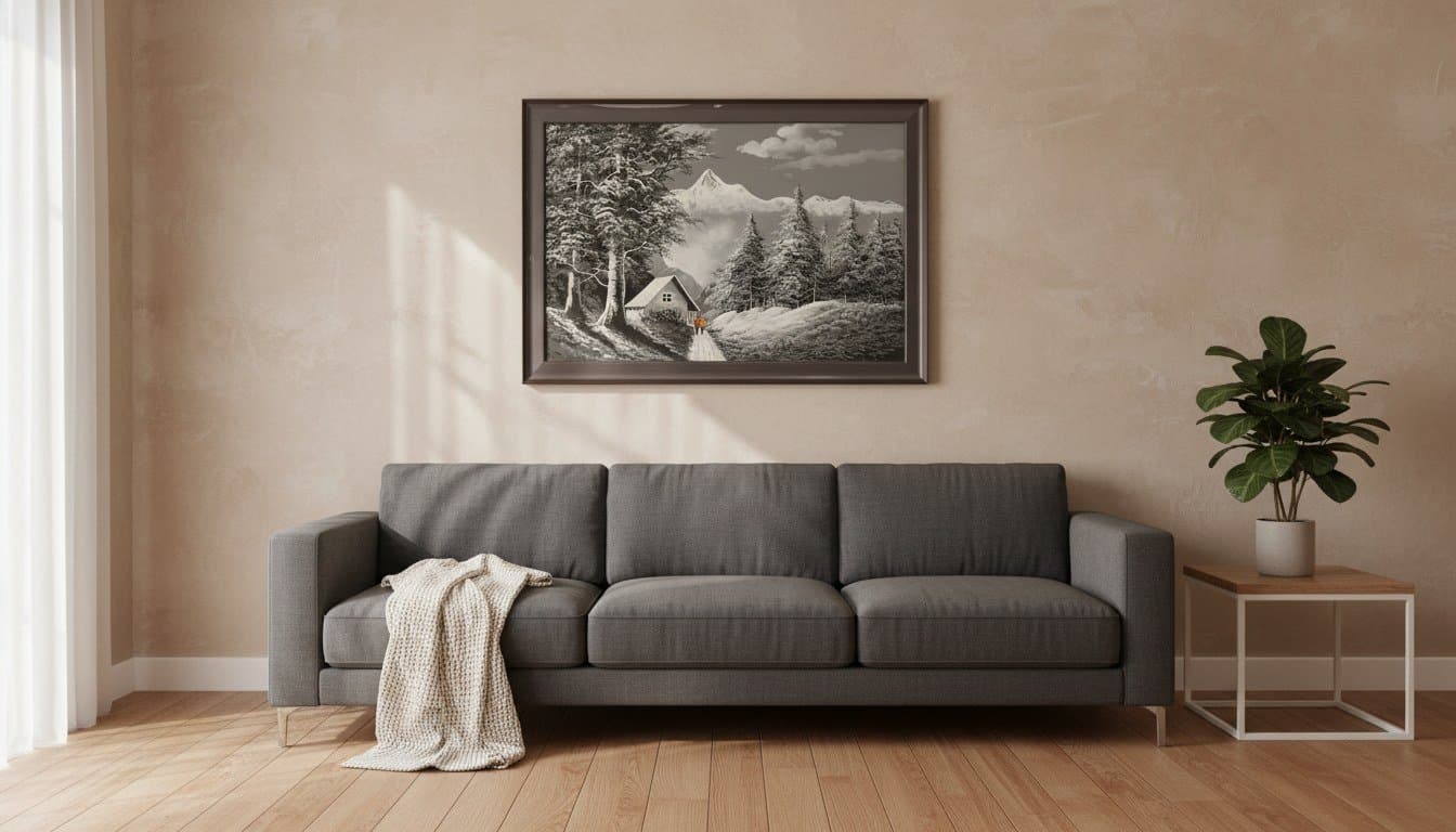 Snowy Mountain Landscape Painting