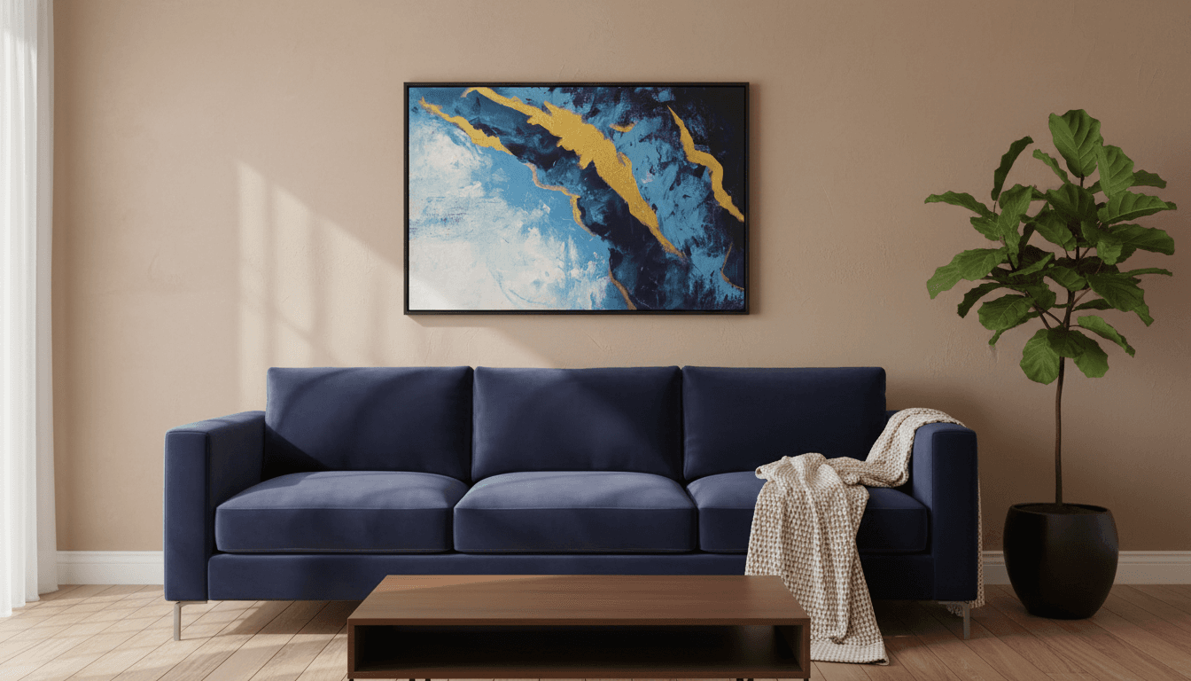 Abstract Blue and Gold