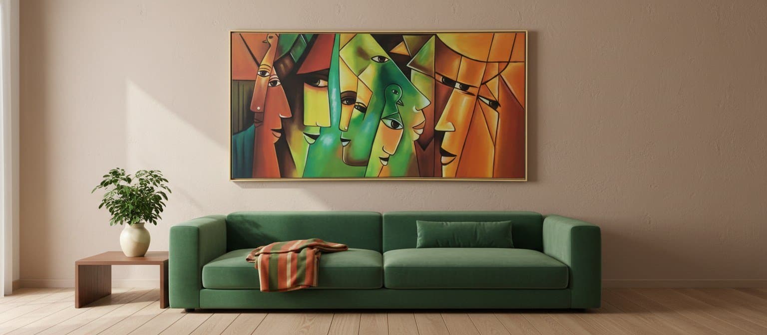 Cubist Face Composition