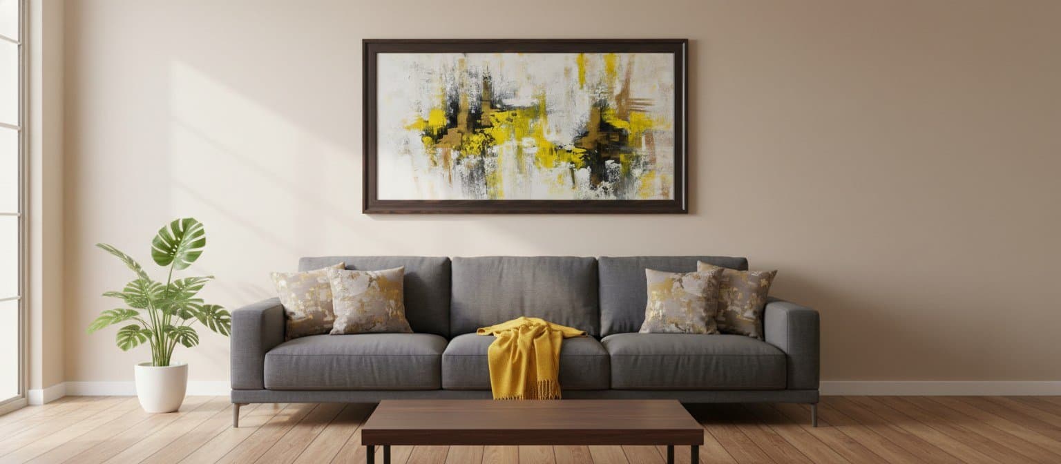 Golden Abstract Textured Canvas