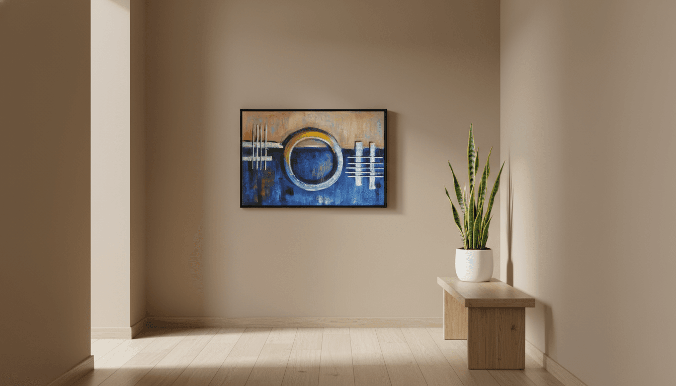 Abstract Blue Circle Artwork