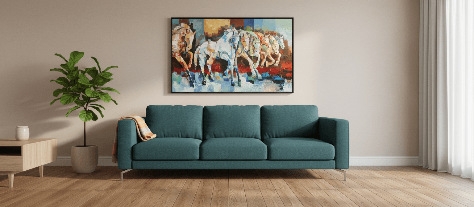 Galloping Horses, Textured Canvas