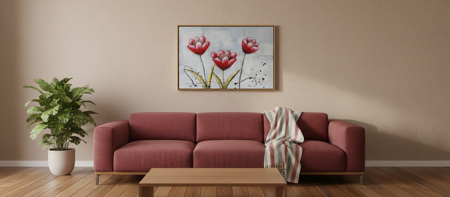 Crimson Tulip Floral Canvas