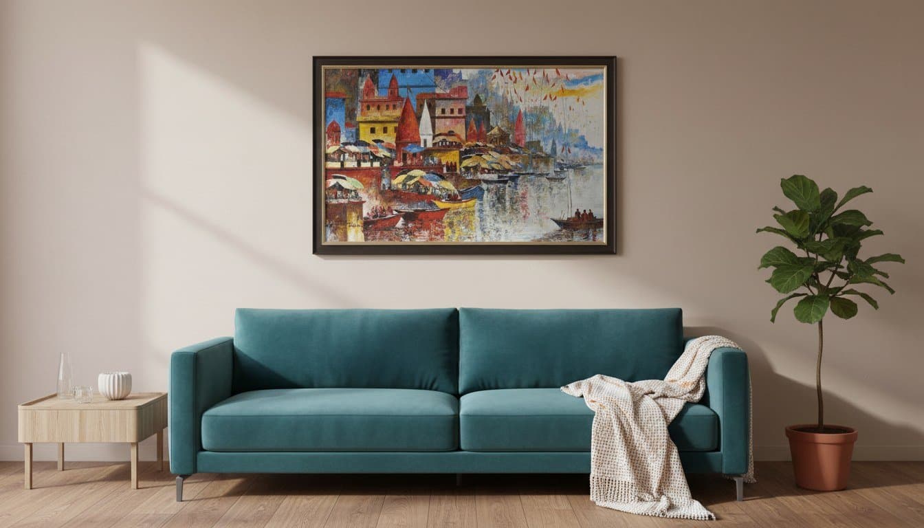 Varanasi Riverside Painting